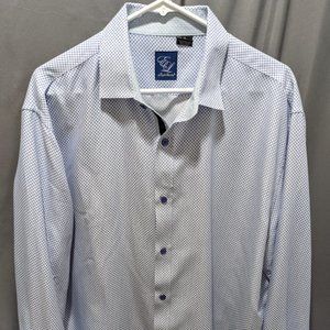 English Laundry Dress Shirt White Blue